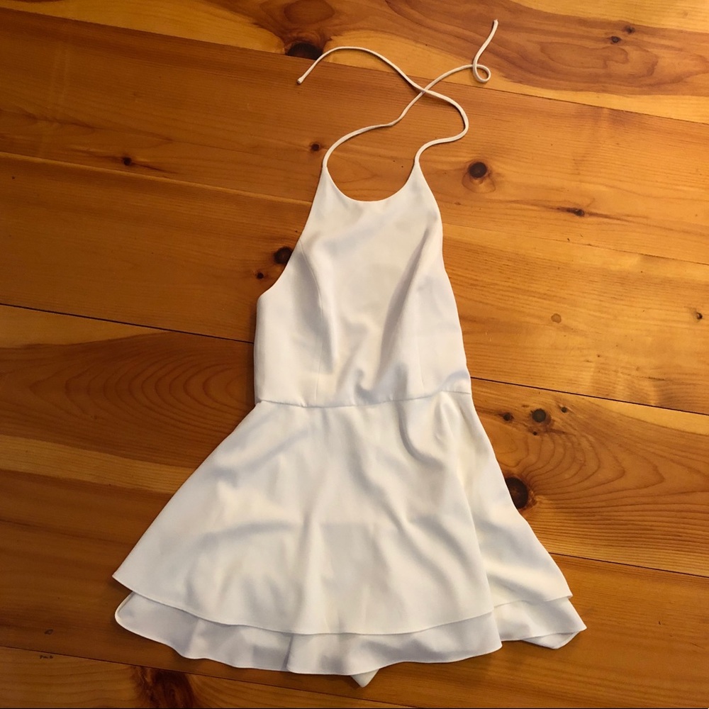 Alice and Olivia white 'Sicily' halter ROMPER